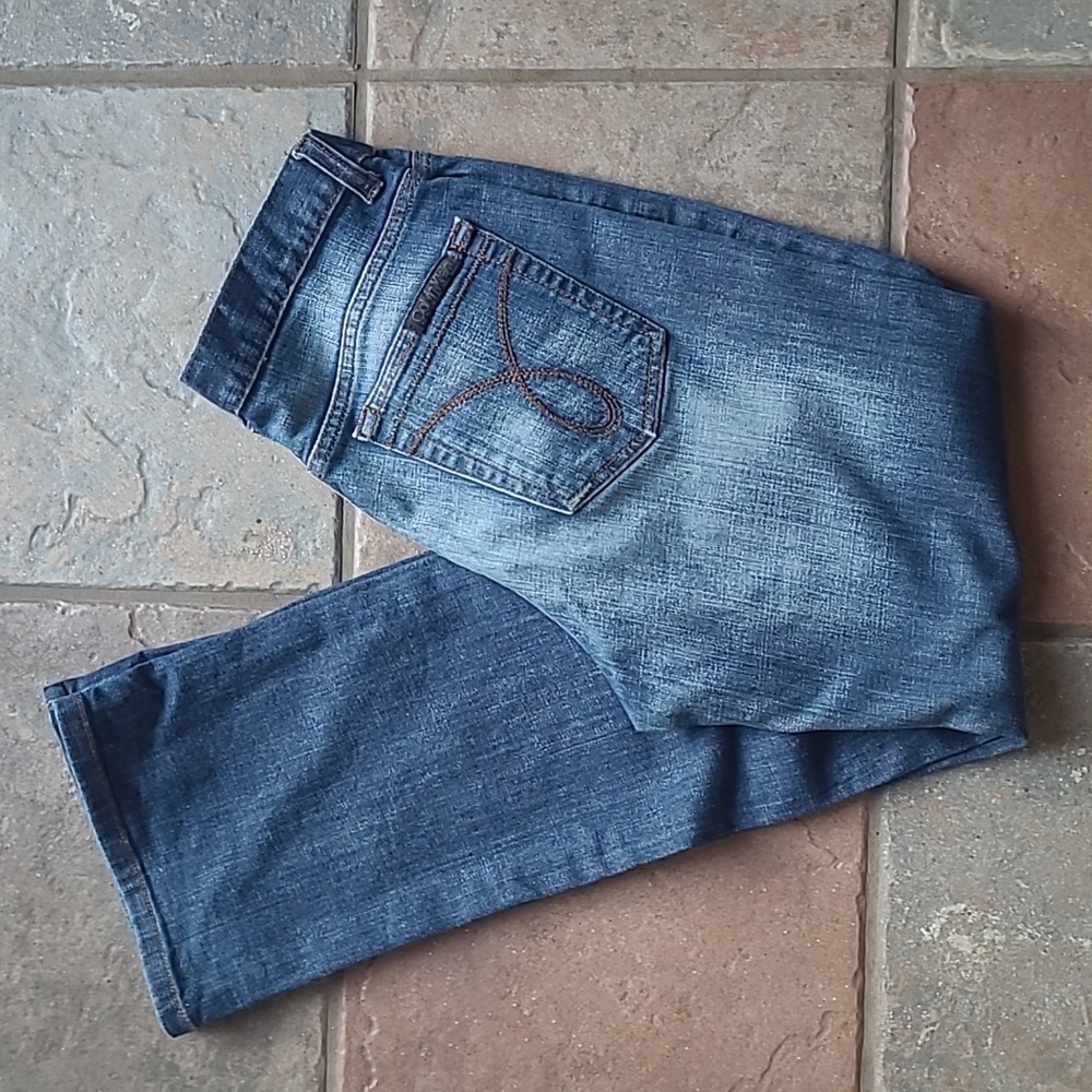 Calvin Klein Womens size 8 bootcut denim designer blue jeans